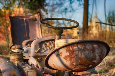 Abandoned rusty tractor