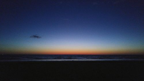 Scenic view of sea at sunset