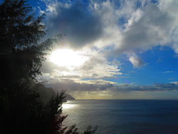 Scenic view of sea against sky at sunset