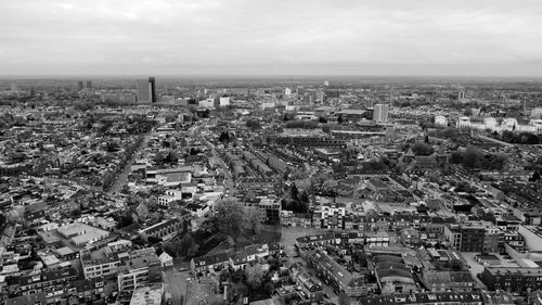 High angle view of townscape against sky