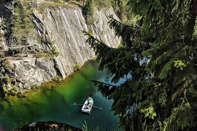 Scenic view of waterfall