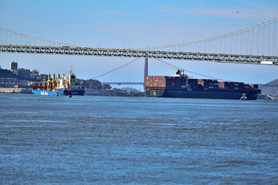 Bridge over sea against sky