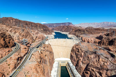 High angle view of dam