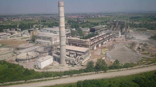 High angle view of factory