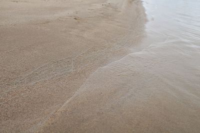 The beach and water of the mekong river at low tide in nong khai province of thailand.