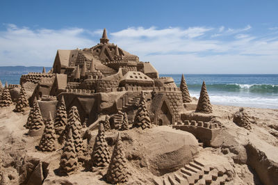 Sand castle at beach