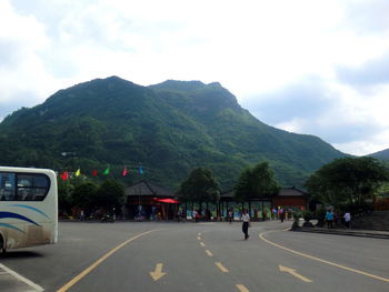 Road leading towards mountains