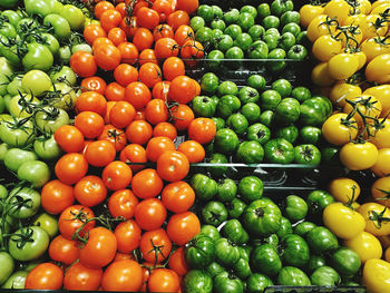 Full frame shot of tomatoes in market