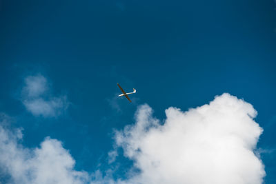 Low angle view of airplane flying in sky