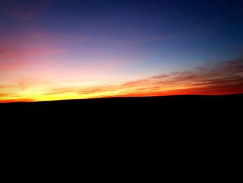 Scenic view of silhouette landscape against sky during sunset