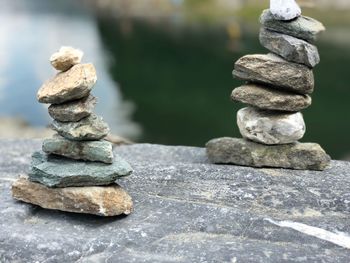Stack of stones on rock