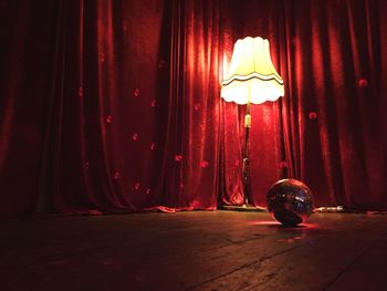 View of illuminated red light