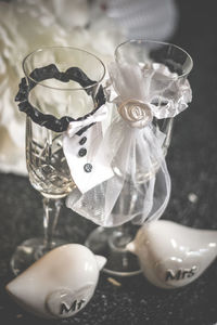 Close-up of drink in glass on table