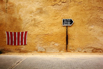 Information sign on wall