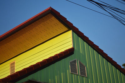 Low angle view of building against clear sky