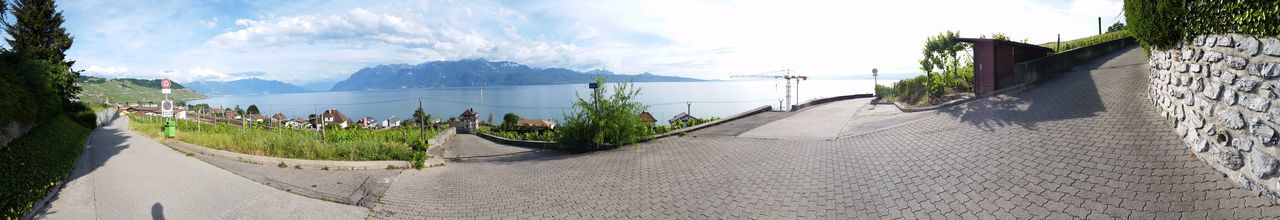 View of landscape against cloudy sky