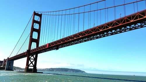 Low angle view of golden gate bridge