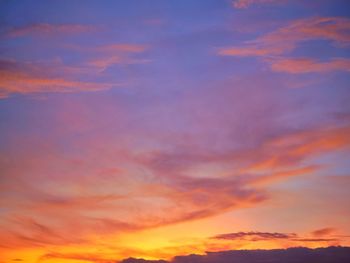 Low angle view of orange sky