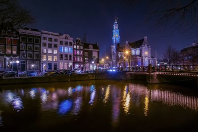 Illuminated city at night