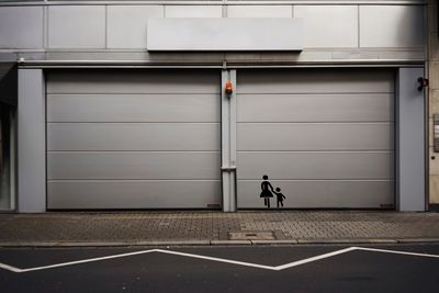 Information sign on garage door