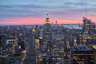 New york at sunset seen from top of the rock