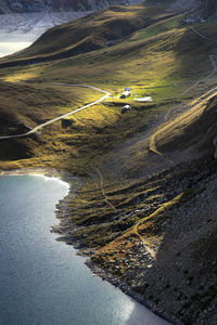 High angle view of beach