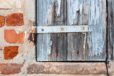 Close-up of old wooden door