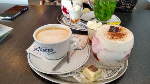 Coffee cup on table