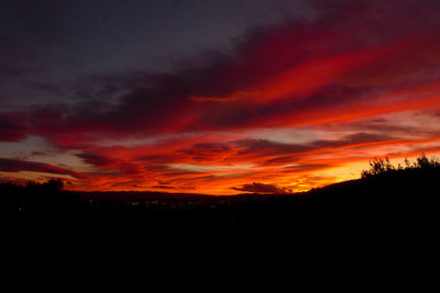 Scenic view of dramatic sky during sunset