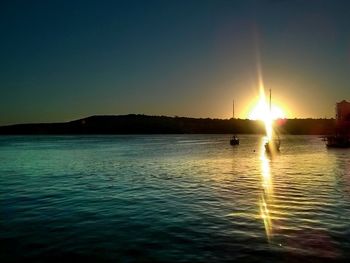 Scenic view of sunset over sea