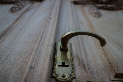 High angle view of keys on table