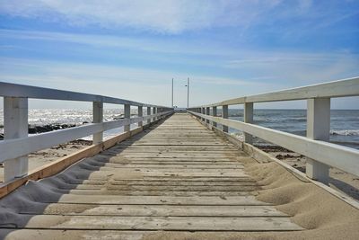 Pier over sea against sky