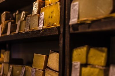 Full frame shot of food in shelf