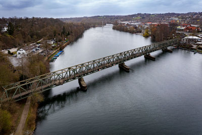 High angle view of bridge over river