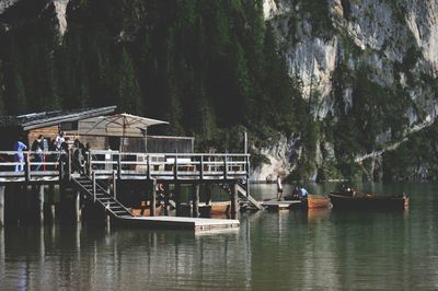 Boats in lake