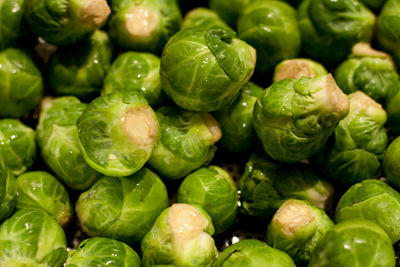 Full frame shot of brussels sprouts in market