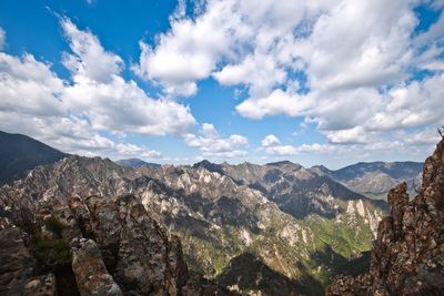 Scenic view of mountains against sky