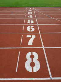 Full frame shot of running track