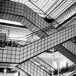 Low angle view of skylight in building