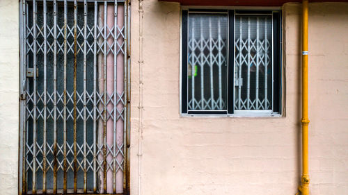 Closed window of building