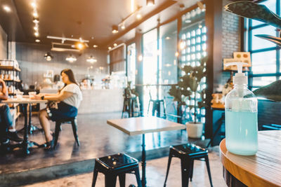 People sitting in restaurant