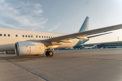 Airplane on airport runway