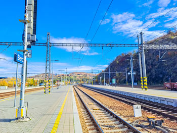 Railroad tracks against sky