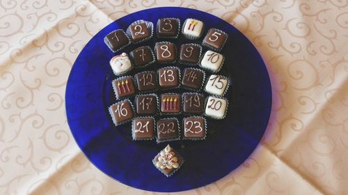 High angle view of food