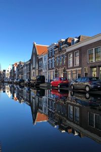 Reflection of buildings in water dutch cities 
