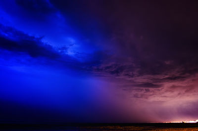 Scenic view of sea against sky at sunset