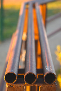 Close up of pipes and a blurred background