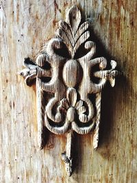 Close-up of heart shape painting on wall