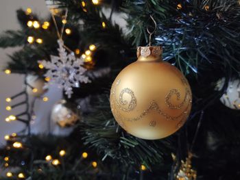 Christmas ball decorations on the xmas tree