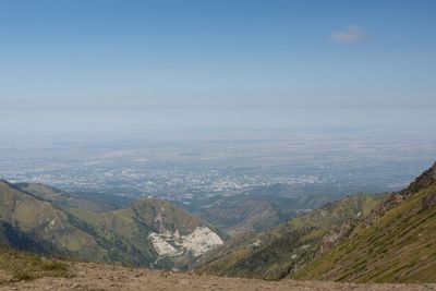 Scenic view of mountains against sky